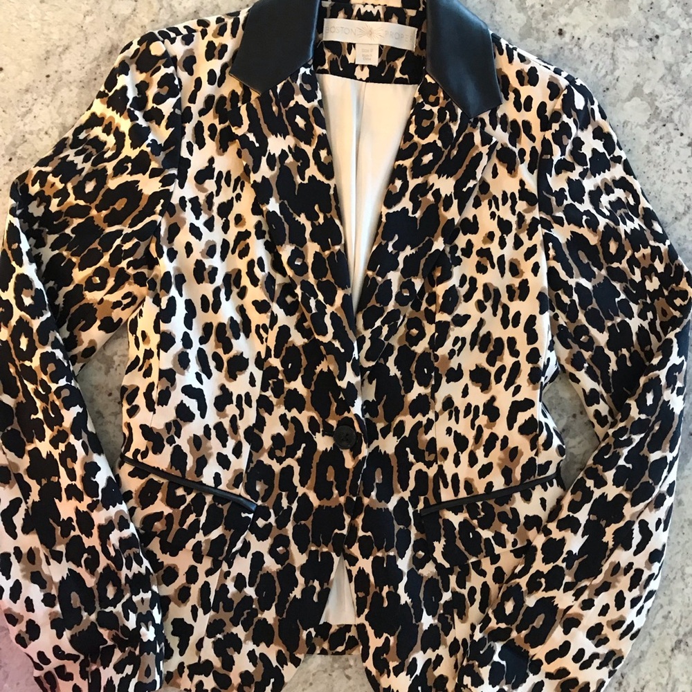 Boston Proper Leopard  Print Blazer